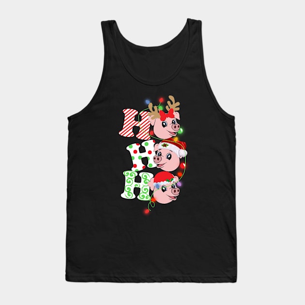 Ho Ho Ho Funny Christmas For Pig Lovers Tank Top by wheeleripjm